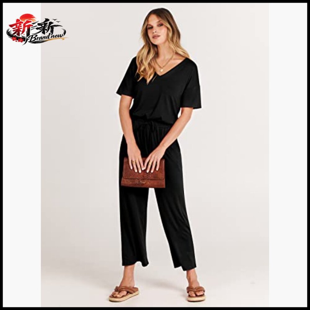 Polyester Rayon Elastane V-Neck Short Sleeve Wide… - image 6